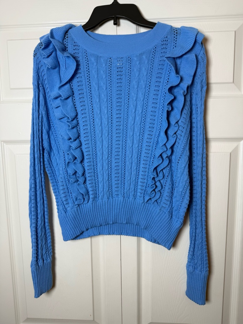 Blue Rain Ruffle Frill‎ Sweater